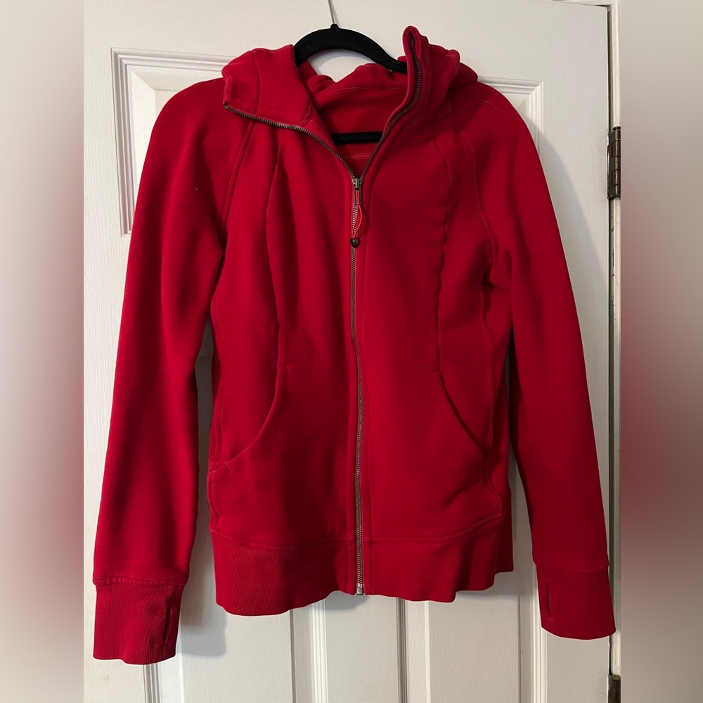 Lululemon full zip scuba hoodie red